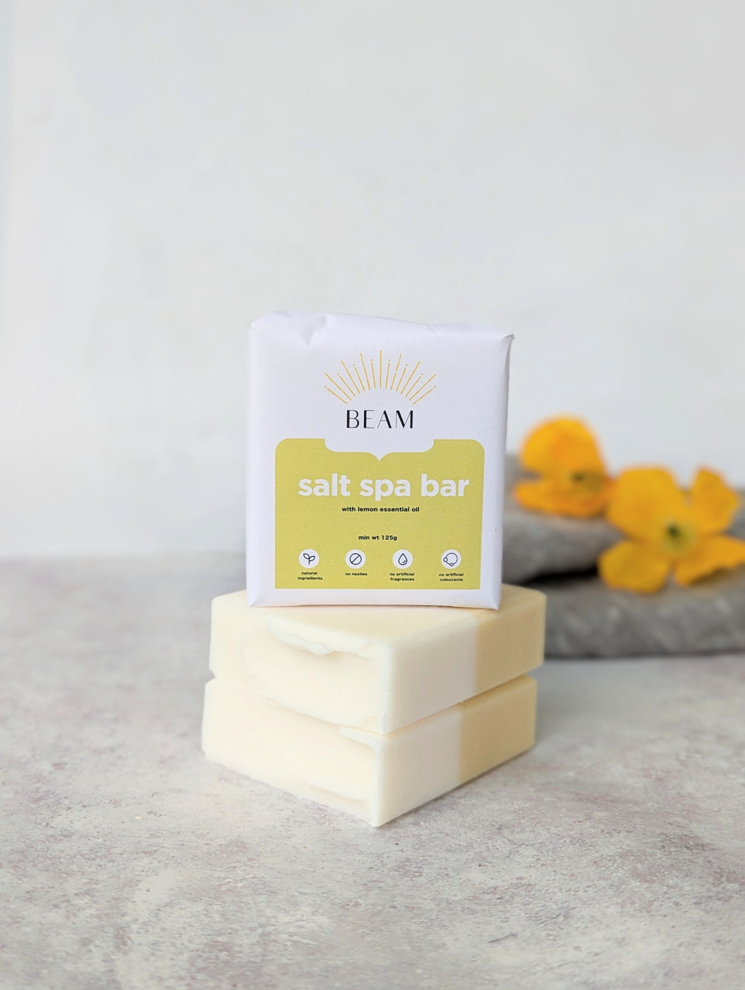 Salt spa soap with lemon