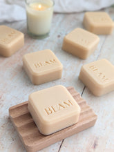 Load image into Gallery viewer, BEAM natural body care Elevate pink natural soap on a board. Half sized soap bars.
